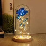 🌹 enchanted beauty and the beast rose with led light in glass dome - perfect christmas, valentine's day, mother's day, birthday gift for girlfriend, wife, women - colorful logo