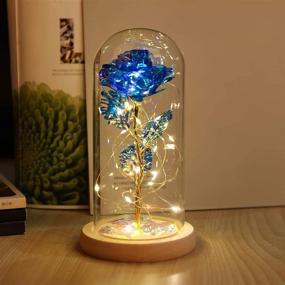 img 2 attached to 🌹 Enchanted Beauty and the Beast Rose with LED Light in Glass Dome - Perfect Christmas, Valentine's Day, Mother's Day, Birthday Gift for Girlfriend, Wife, Women - Colorful