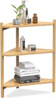 bamboo 3 tier corner shelf: free 🎍 standing storage organizer for bathroom, living room, and kitchen logo