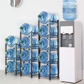 img 1 attached to 5 Tier Stainless Steel Water Cooler Jug Rack: Heavy Duty and Detachable Water Bottle Storage Shelf Organizer for Home Office, Kitchen, and Breakroom