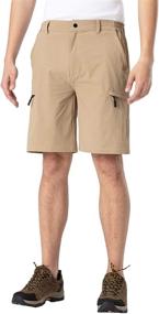 img 1 attached to Stretchy Quick Dry Cargo Shorts for Men - Ideal for Hiking, Cycling, Camping & Travel with 6 Pockets