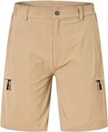 stretchy quick dry cargo shorts for men - ideal for hiking, cycling, camping & travel with 6 pockets logo