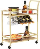 🍷 wine bar serving cart: stylish wine trolley with wheels and storage for kitchen, club, living room & more logo