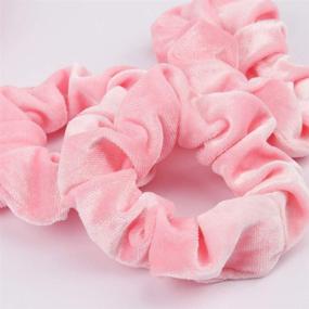 img 3 attached to 🎀 16-Pack WHAVEL Pink Velvet Hair Scrunchies for Women and Girls