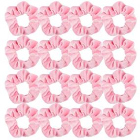 img 4 attached to 🎀 16-Pack WHAVEL Pink Velvet Hair Scrunchies for Women and Girls