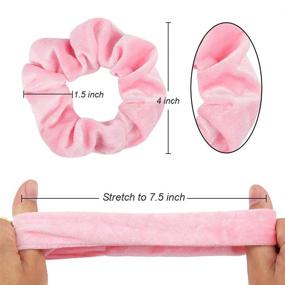 img 2 attached to 🎀 16-Pack WHAVEL Pink Velvet Hair Scrunchies for Women and Girls