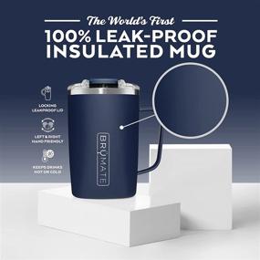 img 3 attached to ☕️ BrüMate Toddy - 16oz Leak Proof Insulated Coffee Mug with Handle &amp; Lid - Stainless Steel Travel Mug - Double Walled Coffee Cup (Matte Navy)