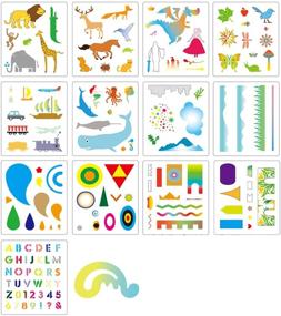 img 3 attached to 🎨 ZtuoYong 15 Sheets Plastic Painting Stencils Set for Kids, Colorful DIY Drawing Templates - Over 170 Patterns, Ideal for Children's Art and Crafts