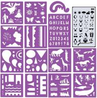 🎨 ztuoyong 15 sheets plastic painting stencils set for kids, colorful diy drawing templates - over 170 patterns, ideal for children's art and crafts logo