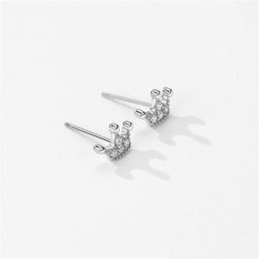 img 1 attached to 👑 Sterling Silver Princess Crown Earrings: Exquisite Girls' Jewelry & Earrings