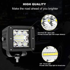 img 2 attached to 🔦 Turboo LED Cube, Set of 8 - 39W 3 Inch CREE LED Pod Lights for Off-Road, Truck, Car, SUV, ATV, UTV, Boat - Spot Flood Combo LED Light Bars, Fog Lights, Square LED Work Light