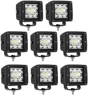 🔦 turboo led cube, set of 8 - 39w 3 inch cree led pod lights for off-road, truck, car, suv, atv, utv, boat - spot flood combo led light bars, fog lights, square led work light logo