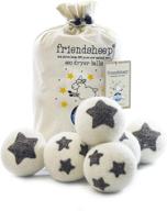 friendsheep organic eco wool dryer balls - 6 pack - 🐑 handmade & fair trade, no lint - premium quality 7 piece set logo