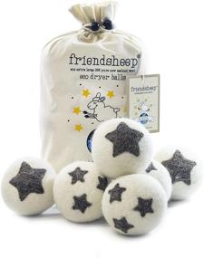 img 4 attached to Friendsheep Organic Eco Wool Dryer Balls - 6 Pack - 🐑 Handmade & Fair Trade, No Lint - Premium Quality 7 Piece Set