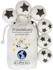 img 1 attached to Friendsheep Organic Eco Wool Dryer Balls - 6 Pack - 🐑 Handmade & Fair Trade, No Lint - Premium Quality 7 Piece Set