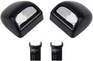 hercoo led license plate light lamp with white bulbs and black rear housing - compatible with 1999+ silverado sierra avalanche suburban escalade yukon gmc cadillac truck step bumper (pack of 2) logo