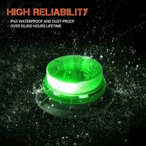 img 1 attached to High-Intensity Green Rooftop Strobe Beacon Lights for Vehicles - Primelux Automotive Emergency Strobe Lights, Mini Light Bar with 24 LEDs, 8 Flash Modes, and Strong Magnetic Mount for Trucks and Cars