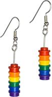 rainbow brick drop earrings solid logo