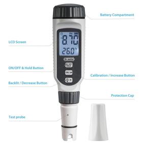 img 3 attached to 📈 Dr.meter PH838 Digital pH Meter: Upgraded 0.01 Resolution, High Accuracy Tester with Backlit LCD Display, ATC, and Data Hold Function - 0-14pH Measurement Range
