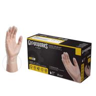 🧤 gloveworks clear vinyl industrial gloves, 100-count box, 3 mil, medium size, latex-free, powder-free, food-safe, disposable, non-sterile, ivpf44100-bx logo