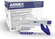 🧤 high-quality ammex indigo nitrile exam gloves: 3 mil thickness, powder-free, textured & disposable solution logo