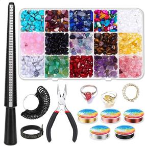 img 4 attached to 💎 Kanzueri Crystal Jewelry Making Kit: Enhance Your Creations with Crystal Gemstone Beads, Jewelry Wire, and Ring Size Measuring Tools