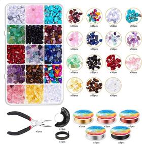 img 2 attached to 💎 Kanzueri Crystal Jewelry Making Kit: Enhance Your Creations with Crystal Gemstone Beads, Jewelry Wire, and Ring Size Measuring Tools