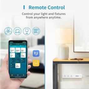 img 2 attached to 🔌 Meross Умная удлинительная розетка: совместима с Apple HomeKit, Siri, Alexa и Google Home, защита от перенапряжений по WiFi с 3 электророзетками, 4 USB-портами и 6-футовым удлинительным кабелем - голосовое и дистанционное управление.