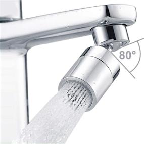 img 4 attached to 🚰 High-Quality Solid Brass Kitchen Sink Faucet Aerator with Waternymph – Big Angle Swivel Dual-Function 2 Sprayer Attachment – 360-Degree Swivel – Polished Chrome Finish – 1.8GPM Flow Rate