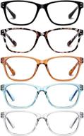 👓 protect your eyes with 5-pack soctick blue light blocking reading glasses for women: fashion square frames with comfort spring hinges logo