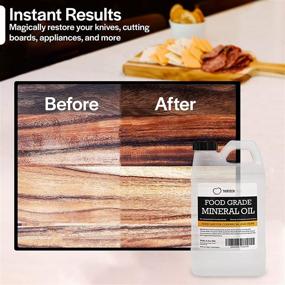 img 3 attached to 🪵 Thirteen Chefs Mineral Oil - 64oz Food Grade Conditioner for Wood Cutting Board, Countertop & Butcher Block - Safe USP Finish for Knife Maintenance on Bamboo, Marble, Soapstone