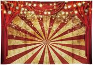 🎪 funnytree 8x6ft glittery golden red curtain photography backdrop - wrinkle-free circus carnival sparkle stripes background for baby shower, birthday party, portrait decor - banner photo booth props логотип