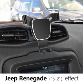 img 3 attached to 📱 Stylish LUNQIN Car Phone Holder for 2015-2021 Jeep Renegade SUV: The Perfect Interior Decoration and Navigation Bracket for Your Mobile Cell Phone