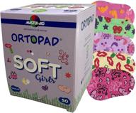 👧 ortopad soft girls eye patches - stylish patterns with textured accents, regular size (50-pack) logo