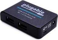 💡 plugable usb 2.0 4-port high speed hub: boost connectivity with 12.5w power adapter logo
