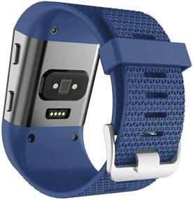img 1 attached to 📿 QGHXO Fitbit Surge Band - Soft Silicone Strap with Metal Buckle Clasp (No Tracker Included)