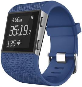 img 2 attached to 📿 QGHXO Fitbit Surge Band - Soft Silicone Strap with Metal Buckle Clasp (No Tracker Included)