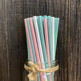 img 2 attached to Iridescent Paper Straws Green Inches