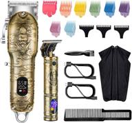 💈 professional roziapro hair clippers for men - cordless t-blade trimmer for precise haircuts and beard grooming - rechargeable and stylish gold knight grooming kit logo