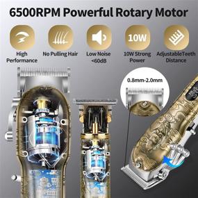 img 2 attached to 💈 Professional Roziapro Hair Clippers for Men - Cordless T-Blade Trimmer for Precise Haircuts and Beard Grooming - Rechargeable and Stylish Gold Knight Grooming Kit