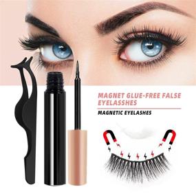img 3 attached to 💫 Revolutionary Magnetic Eyelashes Kit: 10 Pairs of Natural Looking Lashes, 2 Pcs Magnetic Eyeliner, Reusable 3D False Eyelashes Pack with Lash Tweezers – No Glue Needed!