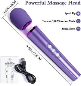 img 1 attached to 💆 Powerful Cordless Handheld Massager for Women - 10 Patterns, 6 Speeds, Rechargeable - Relieves Muscle Pain in Neck, Shoulders, Back, and Body