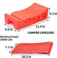 🚐 homeon wheels camper leveling kit - 2 curved levelers, 2 chocks with built-in handle, 2 grip mats, 1 level and bag - rv levelers for campers up to 30,000 lbs (2-pack, red) logo