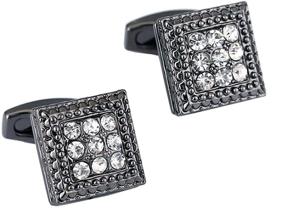 img 4 attached to Cubic Stones Modern Tuxedo Cufflinks