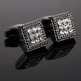 img 2 attached to Cubic Stones Modern Tuxedo Cufflinks