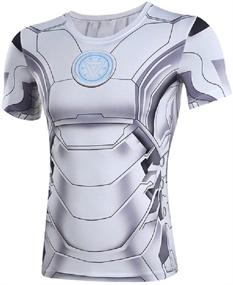 img 4 attached to Fashion Graphic Superhero Compression Workouts Boys' Clothing for Tops, Tees & Shirts