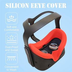 img 1 attached to 4 Штуки Силиконовая накладка на глаза, совместимая с Oculus Quest 2 Eye Cushion Cover, водонепроницаемые аксессуары, защищающие от света (лиловые)