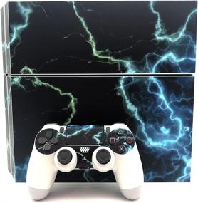 img 2 attached to 🎮 Green Lightnings Vinyl Skin Decal Sticker Cover Set for Sony PS4 Console and 2 Dualshock Controllers