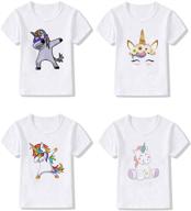 🦄 adorable 4 pack unicorn graphic clothes in pink: perfect girls' tops, tees & blouses set logo