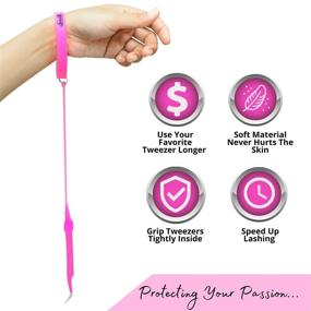 img 1 attached to 🔰 SIVOTE | Lash Tweezers Holder Protector, Silicone Wristband - Pink | Delighter for Tweezers & Lash Extensions